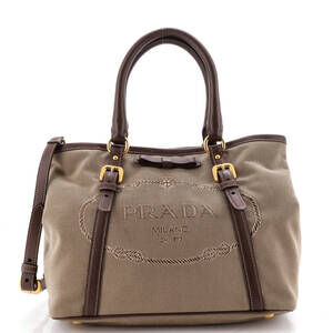 Prada Logo Convertible Tote Canvas With #244819P74B